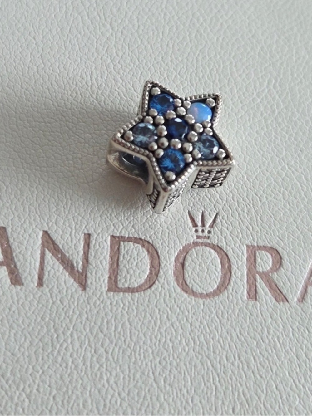 Pandora,”Bright Blue Star“ Charm  S925ALE  Multi-Colored Crystal